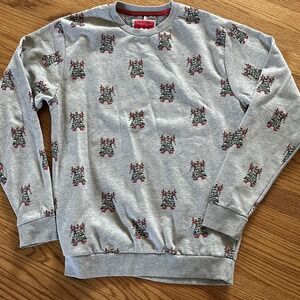 DENIM & FLOWER Ricky Singh Santa Christmas Tree  Sweatshirt  Size‎ L Gray